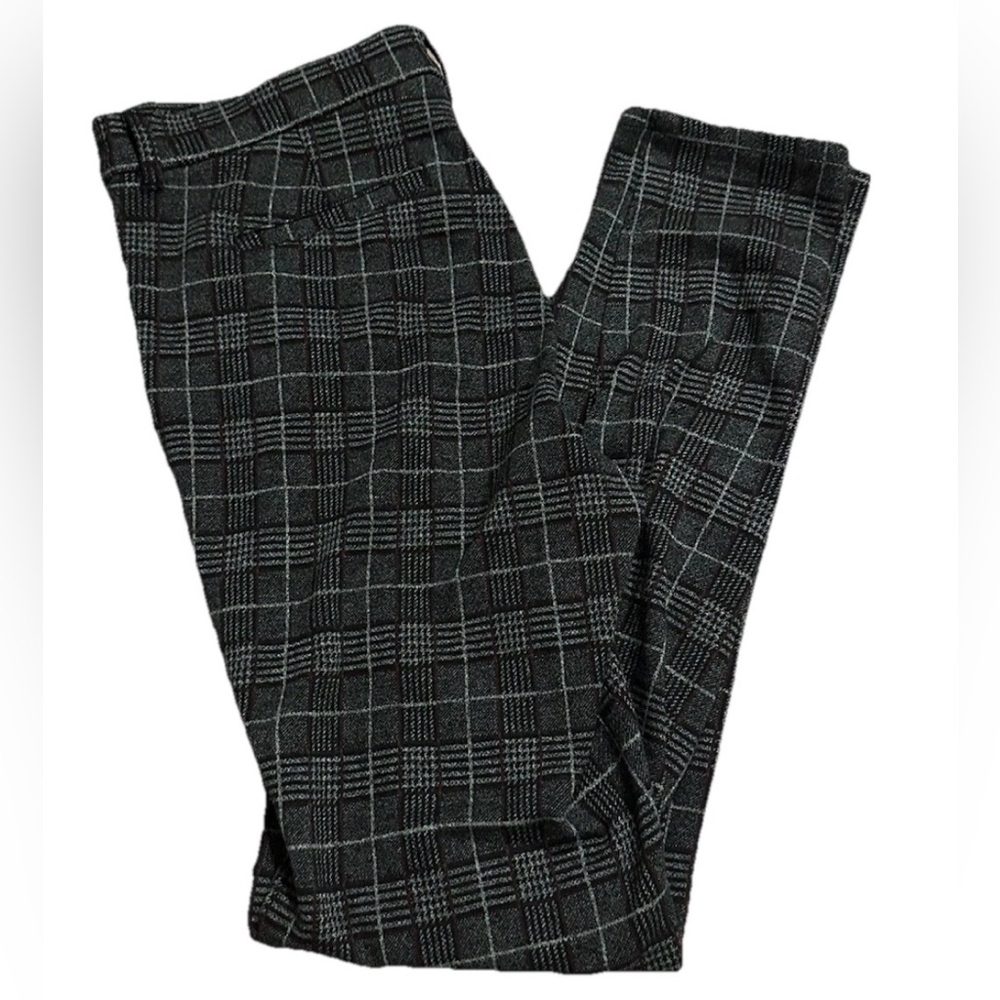 KUT from the Kloth Plaid 12 High Rise Fab AB Trouser Skinny Pants Black Gray